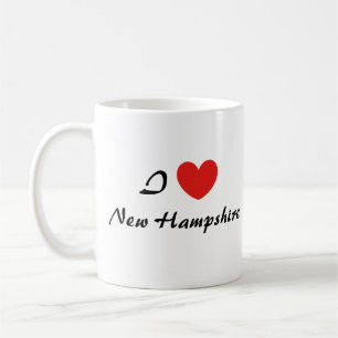 I Love New Hampshire Heart Typography Coffee Mug