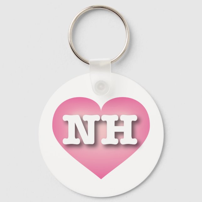 I love New Hampshire - NH pink fade heart Key Ring (Front)