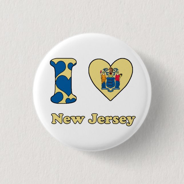 I love New Jersey 3 Cm Round Badge (Front)