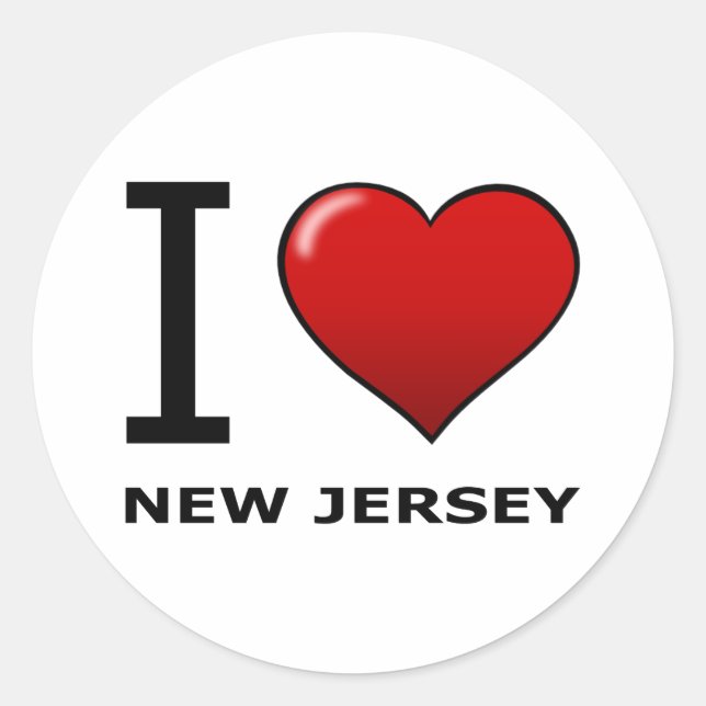 I LOVE NEW JERSEY CLASSIC ROUND STICKER (Front)