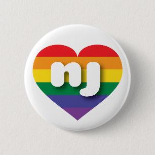 I love New Jersey Gay Pride 6 Cm Round Badge