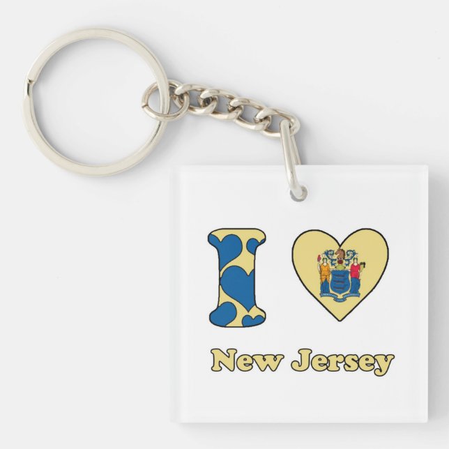I love New Jersey Key Ring (Front)