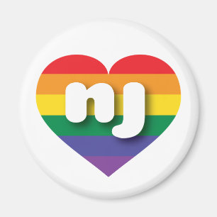 I Love New Jersey Rainbow Heart Magnet