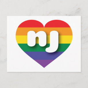I Love New Jersey Rainbow Heart Postcard