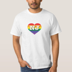 I Love New Jersey Rainbow Heart T-Shirt