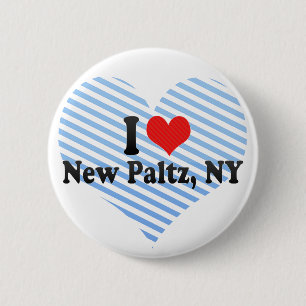 I Love New Paltz, NY 6 Cm Round Badge