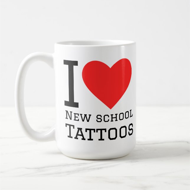 I love new school tattoos  coffee mug (Left)