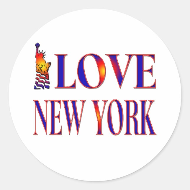 I LOVE NEW YORK CLASSIC ROUND STICKER (Front)