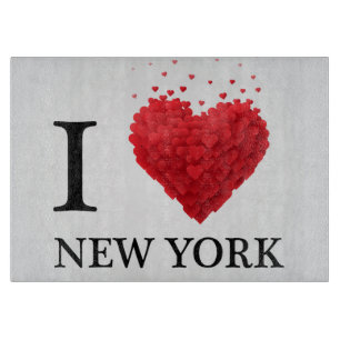 I Love New York Hearts Cutting Board