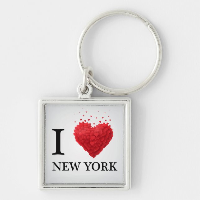 I Love New York Hearts Key Ring (Front)