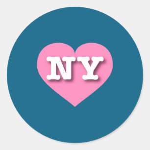 I Love New York Ny Nk Heart  Classic Round Sticker