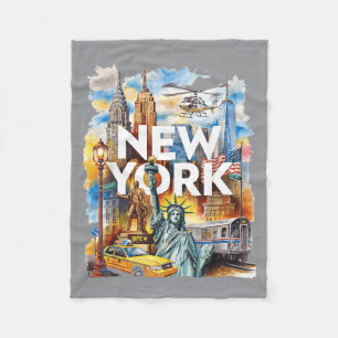 I Love New York Nyc Manhattan Vacation Trip Design Fleece Blanket