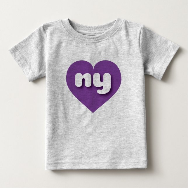 I Love New York Purple Heart Baby T-Shirt (Front)