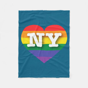 I Love New York Rainbow Heart _1 Fleece Blanket