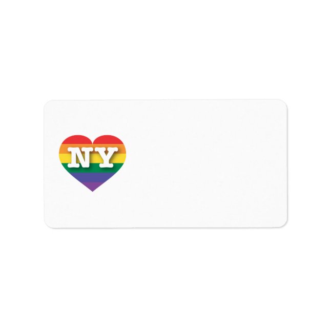 I Love New York Rainbow Heart Label (Front)