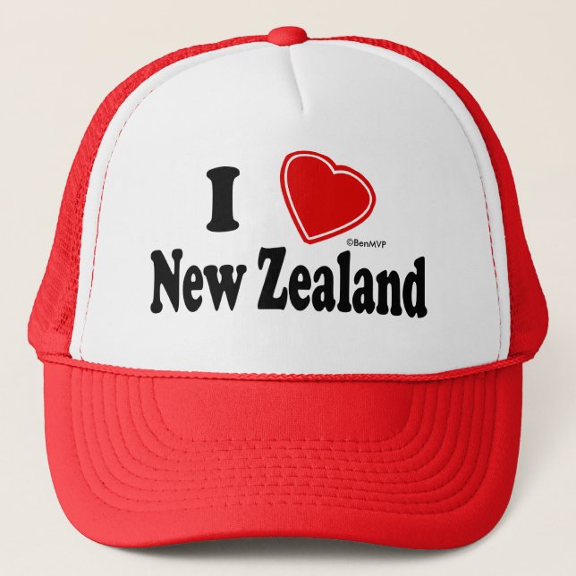 I Love New Zealand Trucker Hat (Front)