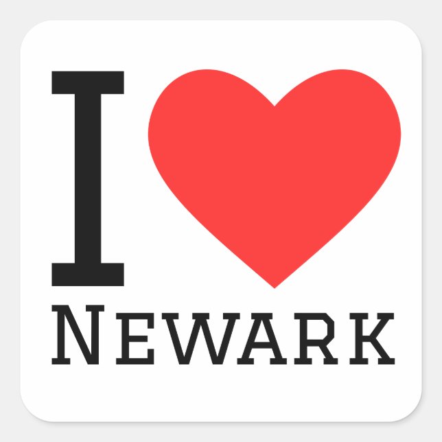 I love Newark  Square Sticker (Front)