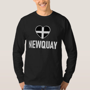 I Love Newquay Cornwall Flag Heart Saint Piran Cor T-Shirt