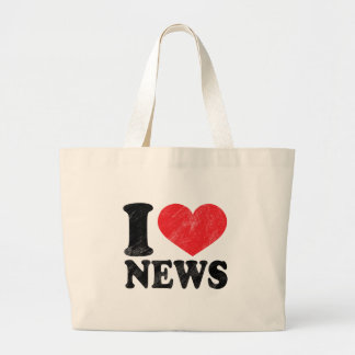 I Love News Large Tote Bag