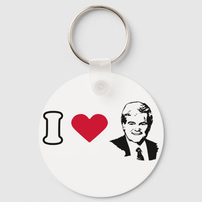 I Love Newt Gingrich Key Ring (Front)