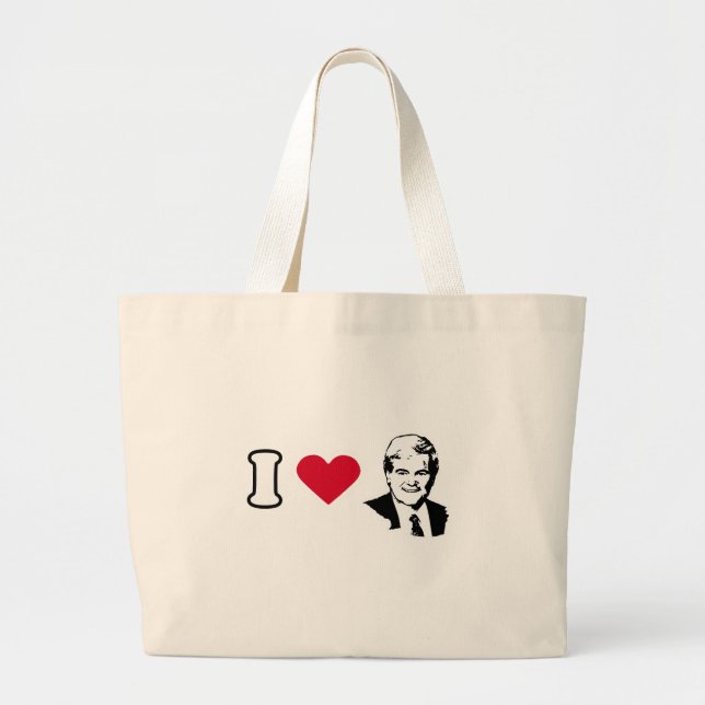 I Love Newt Gingrich Large Tote Bag (Front)