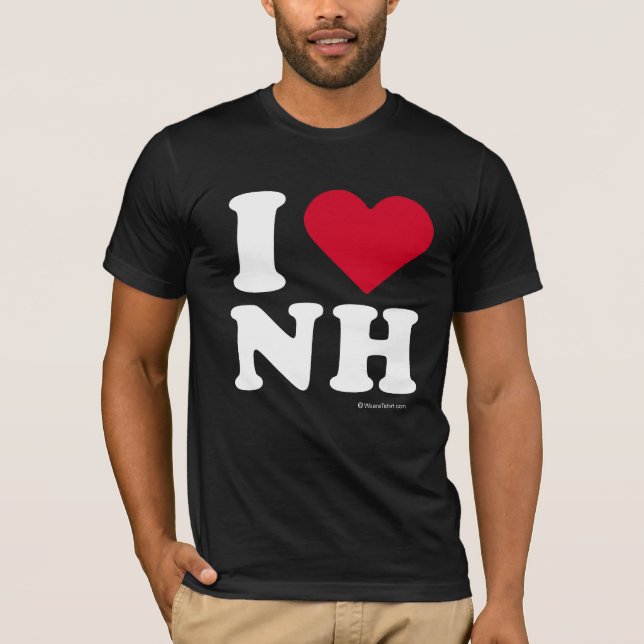 "I LOVE NH" "I LOVE NEW HAMPSHIRE" T-Shirt (Front)
