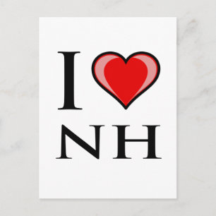 I Love NH - New Hampshire Postcard