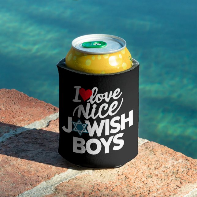 I Love Nice Jewish Boys Jews Hebrews Hanukkah Can Cooler (In Situ Pool)