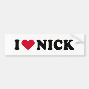 I LOVE NICK BUMPER STICKER