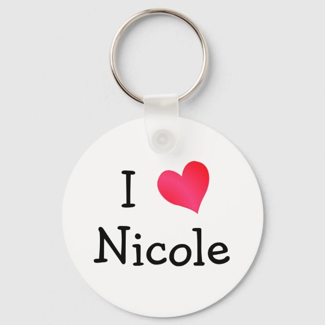 I Love Nicole Key Ring (Front)