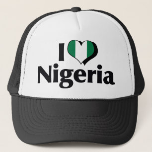 I Love Nigeria Flag Trucker Hat