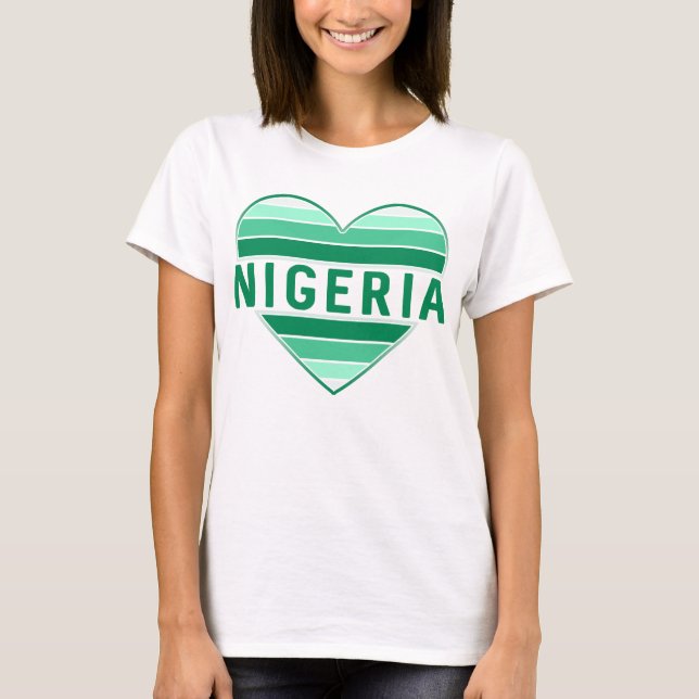 I Love Nigeria, Nigerian Heart T-Shirt (Front)