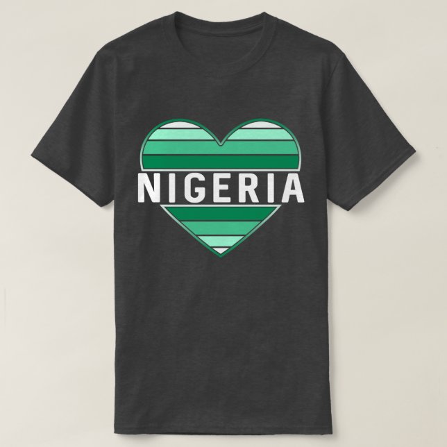 I Love Nigeria, Nigerian Heart T-Shirt (Design Front)