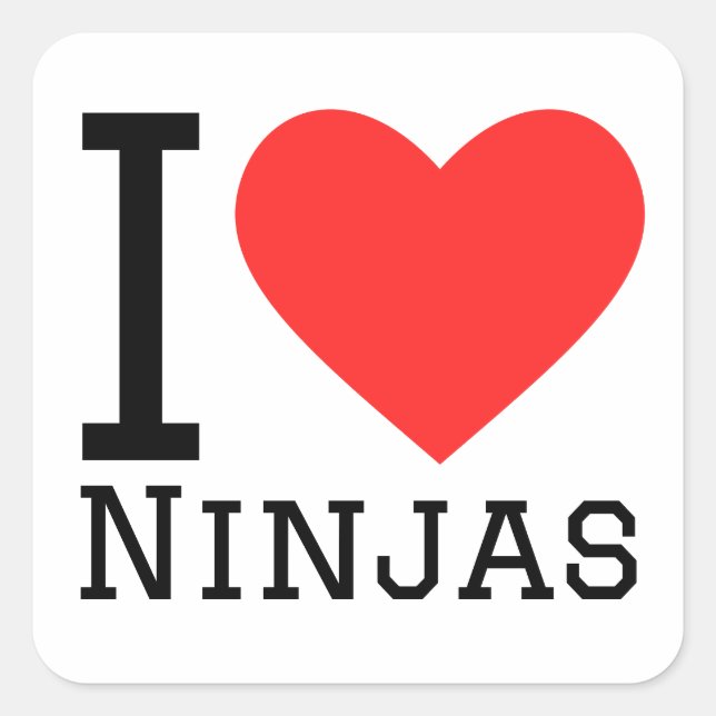 I love ninjas square sticker (Front)