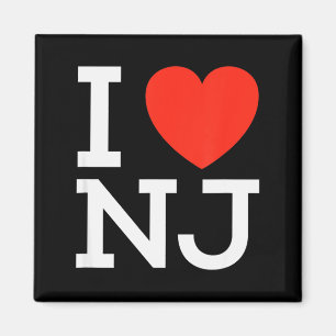 I Love Nj - Heart T Shirt For New Jersey Lovers  Magnet