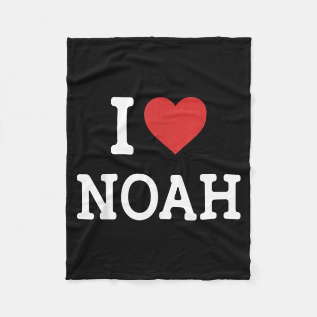 I Love Noah - I Heart Noah - Funny Gift for Noah Fleece Blanket (Front)