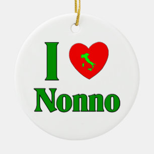 I Love Nonno (Italian Grandfather) Ceramic Tree Decoration
