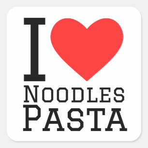 I love noodles pasta square sticker