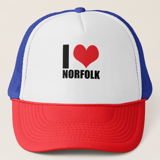 I love Norfolk Trucker Hat (Front)