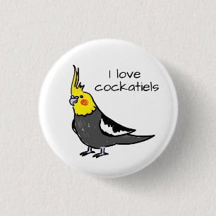 I Love Normal Grey Cockatiels 3 Cm Round Badge