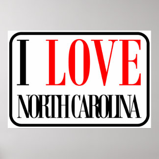 I Love North Carolina Design Poster