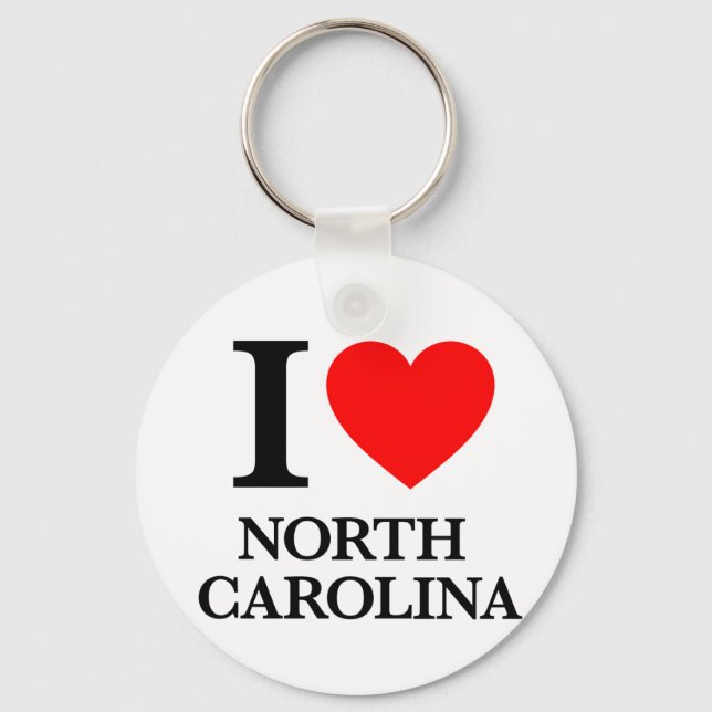 I Love North Carolina Key Ring (Front)