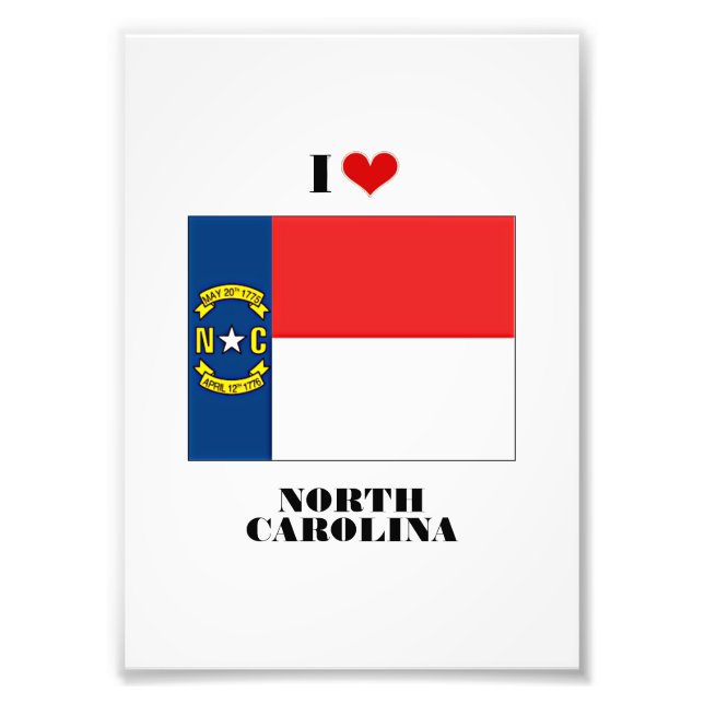 I Love North Carolina Photo Print (Front)