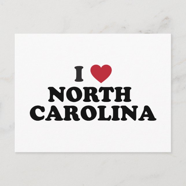 I Love North Carolina Postcard (Front)