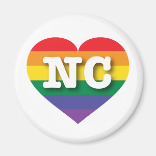 I Love North Carolina Rainbow Heart Magnet