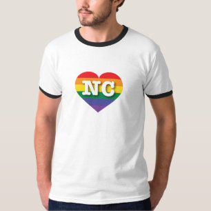 I Love North Carolina Rainbow Heart T-Shirt