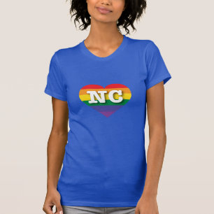 I Love North Carolina Rainbow Heart T-Shirt