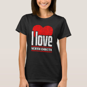 I Love North Dakota Best Home State I Heart North T-Shirt