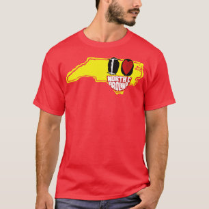 I Love North olina Smiling Happy Face T-Shirt