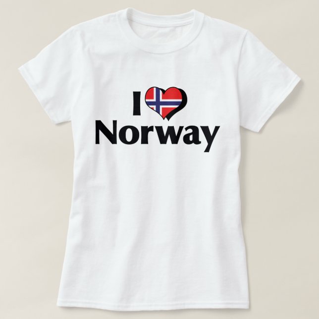 I Love Norway Flag Shirt (Design Front)
